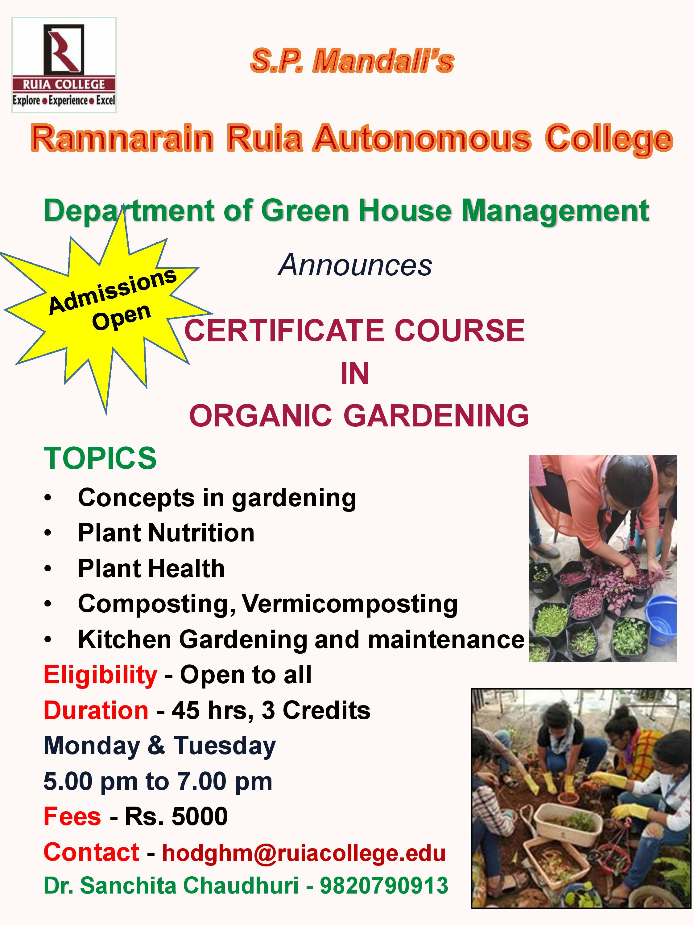 Organic Gardening Certification Course